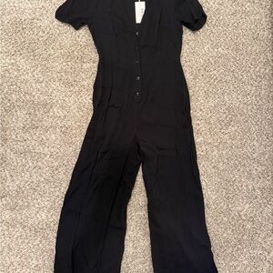 Reformation Classic Black Button-Down Jumpsuit